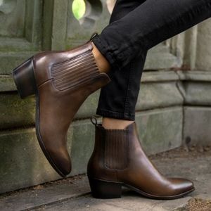 Thursday The Dreamer Brown Leather Women's Ankle Boots